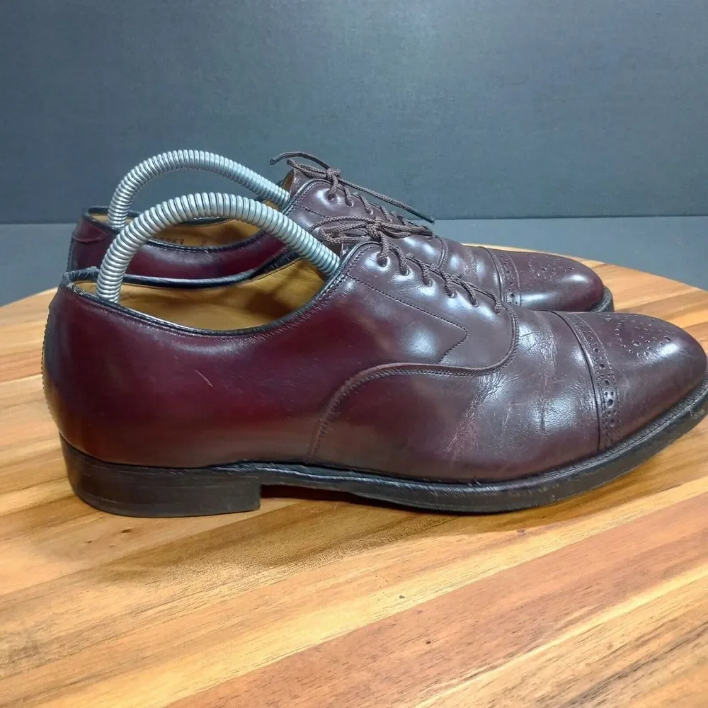 Johnston‎ Murphy Dress Shoes Mens Sz 8 D Martell Perf Wingtip Brown Leather
